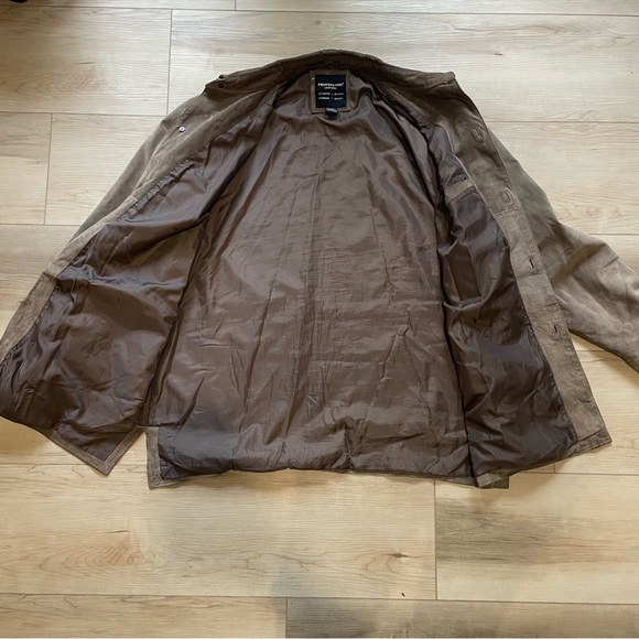 Vintage Pronto Uomo Men's Jacket Button Up Leather Suede Coat Beige Size XXL - Picture 3 of 12